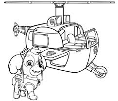 Kolorowanka Skye przy samolocie